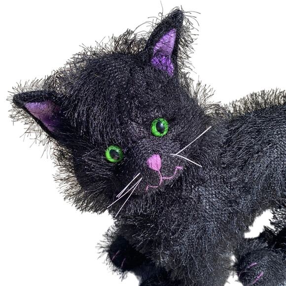 Black Cat Sound Motion Halloween Decor Vintage RUSS Scratches Kitty Purple Green - Picture 12 of 14
